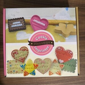 Cookie Message Imprinter Cookie Cutter Set Of Three Heart Star Rectangle Shape